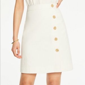 Ann Taylor Cream Textured A-Line Skirt - NWT